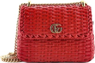 Gucci Cestino Flap Wicker Mini shoulder bag - Rood