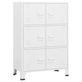 vidaXL Ba&uacute;l De Almacenaje Industrial Metal Blanco 75x40x115 Cm Vidaxl