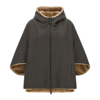 Lou Andr&eacute;a Jassen, Dames, Grijs, 3Xs, Omkeerbare Cape met Capuchon