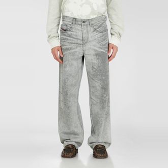 Diesel Relaxed Jeans Low Waist 2001 D-Macro, Light grey, Button fly