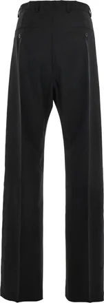 Rick Owens Mens Black Tailored Trousers With Belt Loops Wool