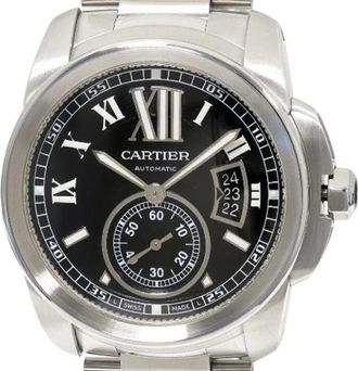 Cartier Pre-owned Stainless Steel watches - Heren - Vintage Horloges - Zwart - ONE Size - Vintage