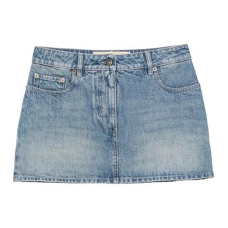 Valentino Garavani Rok met culotte - Dames - Rokken - Blauw - Maat: S Katoen