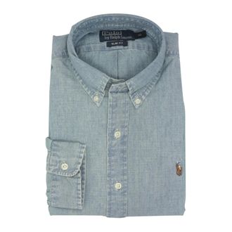 Polo Ralph Lauren Heren, Overhemden, Blauw, Maat: 2XL Denim