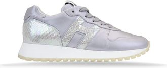 Hogan Leren Vetersneakers met Logopatch - Dames - Sneakers - Paars - 36 1/2 EU - Su&egrave;de - Schoenen