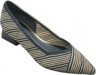 Gioseppo Womens Striped Heeled Shoes In Black/tan