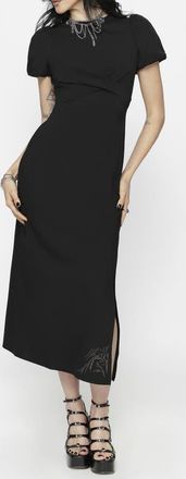 Disturbia Aubrey Embroidered Midi Dress in Black at Nordstrom, Size 16