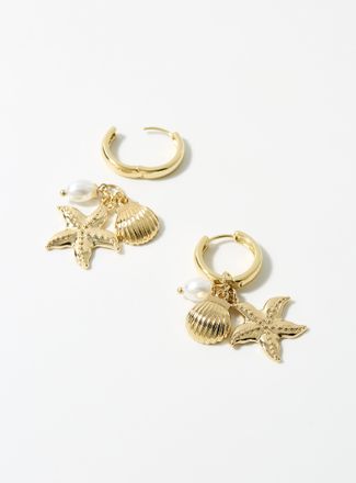 Simons Womens Nautical charm Hoop Earrings