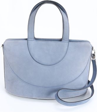 Bulgari Light Blue Leather Handbag Shoulder Bag Tote Bag (Pre-Owned)