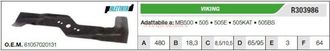 Viking Tractor Cortac&eacute;sped Mb500 505 505e R303986 Cuchilla