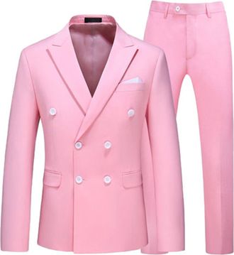 Generic Mens Suits 2 Piece UK Slim Fit Notched Solid Blazer No Iron Anti-Wrinkle Tuxedo Formal Pants Outfit Single Breasted Casual Smart Blazers Set for Weddi