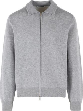 Lardini Fine Knitted Grey Wool Bomber Jacket