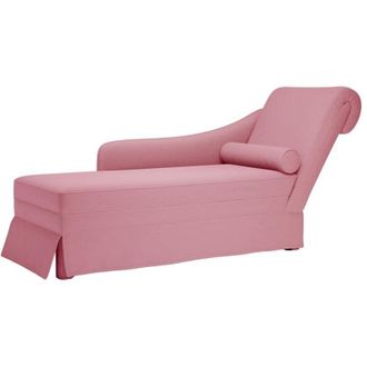 vidaXL Sdraio con Capezzale e Bracciolo Destro in Velluto Rosa - Vidaxl