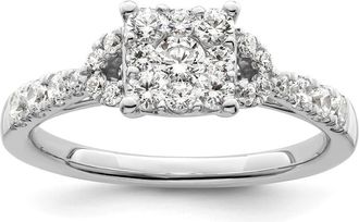 Diamond2Deal 14k White Gold Lab Grown Diamond Engagement Ring 3/4Ct Clarity- VS Color- G-H