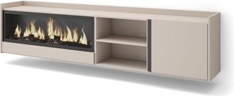 Skraut Home Skraut Home - Mueble Tv, Televisi&oacute;n, Muebles De Sal&oacute;n, Almacenaje, 212x35x50cm, Para Tv Hasta 80, Chimenea El&eacute;ctrica Xxl, Colgado, Suspendido, Estilo 