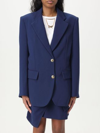 スーツ ELISABETTA FRANCHI LINEN BLEND DOUBLE-BREASTED JACKET Elisabetta Franchi Blazers, female, Black, Size: XS Black
