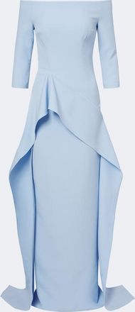 SAFiYAA Zetta draped off-shoulder cr&ecirc;pe gown