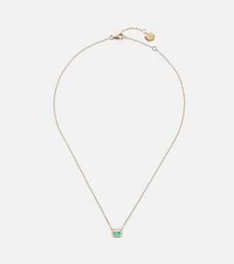 Shay Jewelry 18kt gold pendant necklace with emerald and diamonds