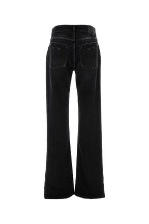 Balenciaga Womens Black Denim Jeans Fade Out Exterior: Cotton