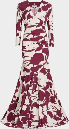 La Petite Robe Di Chiara Boni Riensen Floral-Print Mermaid Gown