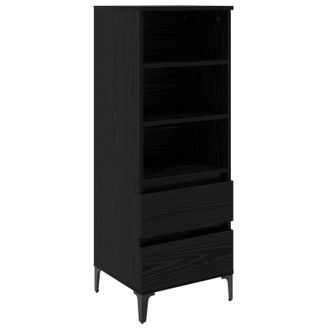 vidaXL Aparador Alto Roble Negro 40 X 36 X 110 Cm Madera De Ingenier&iacute;a Vidaxl