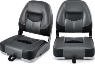Costway Costway Sillas Plegables Para Barco,2 Asientos Para Barco Con Tira De Fijaci&oacute;n Larga Y Tornillos En Acero Inoxidable, Asiento Yate Ergon&oacute;micos Con Esp