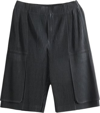 Homme Pliss&eacute; Issey Miyake September Black Pleated Shorts