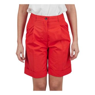 Kiton Casual Shorts, female, Red, Size: S Cotton Short Pants