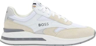 HUGO BOSS Heren Kurt Leren Hardlooptrainers (Wit)