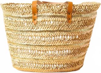 Maradji Womens Cecelia Basket Tote Bag In Natural Gold