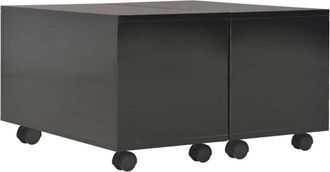 vidaXL Vidaxl - Mesa de centro madera de ingeniería negro brillante 60x60x35cm