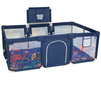 OEM Parque Infantil, Tama&ntilde;o Ajustable, Dise&ntilde;o Seguro, Azul Oc&eacute;ano, Sin Puerta