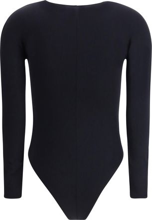 Wolford Womens V-Neck Bodysuit Black Polyamide; Elastane Top