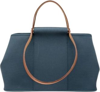 Herm&egrave;s Pre-owned Tote Bags, female, Blue, Size: ONE SIZE Pre-owned Vintage Canvas Tote Bag