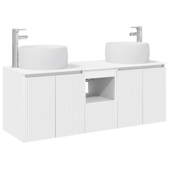 vidaXL Juego De Muebles De Ba&ntilde;o 3 Uds. Blanco 49,5 X 44,5 X 66 Cm Vidaxl