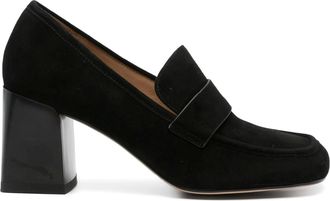 Sergio Moretti Black Mid-Height Block Heel Suede Classic Pumps