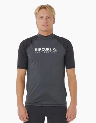 Rip Curl Mens Rip Curl Mens Shock UPF Short Sleeve Rash Vest - Black - Size: 38