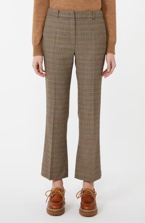 Max Mara Baco Plaid Pants in Chocolate at Nordstrom, Size 12