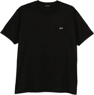 Paul & Shark Zwart Crew Neck Katoenen T-shirt - Heren - T-shirts - Zwart - XL - Katoen - Tops