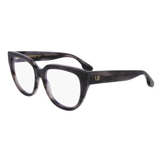 Victoria Beckham Eyeglasses Rectangle Full Rim, Striped Grey Frame And Clear Demo Lenses Lens Vb2674036