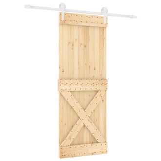 vidaXL Puerta Corredera Natural Y Blanco 80 X 210 Cm Vidaxl