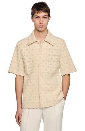 Sandro Cotton broderie anglaise shirt in Ecru at Nordstrom, Size Xx-Large