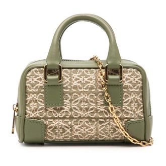 Loewe Pre-owned Loewe Nano Anagram Jacquard and Calfskin Amazona Satchel Ladies 2BRLJM9GT3DP69X6