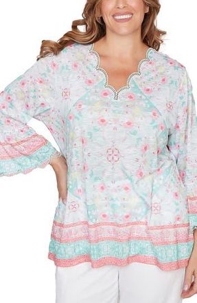 Ruby Rd. Printed Sublimation Top in Seaglass Multi at Nordstrom Rack, Size 2 X