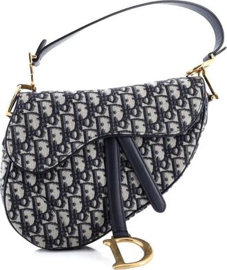 Dior Saddle Handbag Oblique Canvas Medium shoulder bag - Blauw