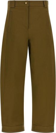 Max Mara Green Tapered Flat Front Pants