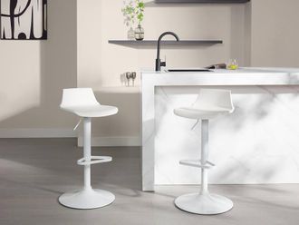 Vente-Unique Set Of 2 Poypropylene Bar Stools - White - CALAS