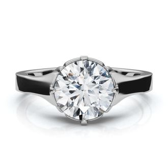 Pompeii3 Mens 1 1/2Ct Round Diamond Signet Ring 14k Gold or Platinum Lab Grown