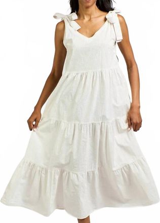 Mata Traders Lorelei Tiered Maxi Dress In White Waves