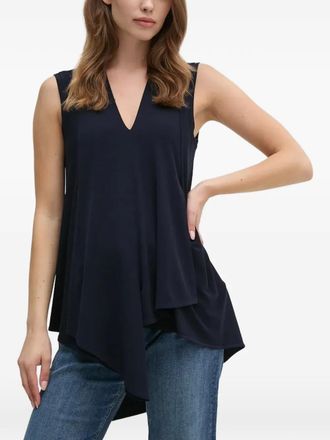 Joseph Ribkoff V-neck layered top - women - Polyester/Elastane - 40 - Blue
